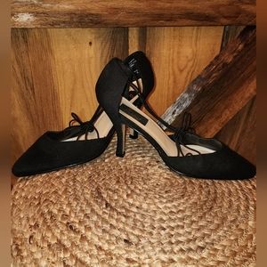 BIJOU SHOES size 10 black linen "vintage" never wore